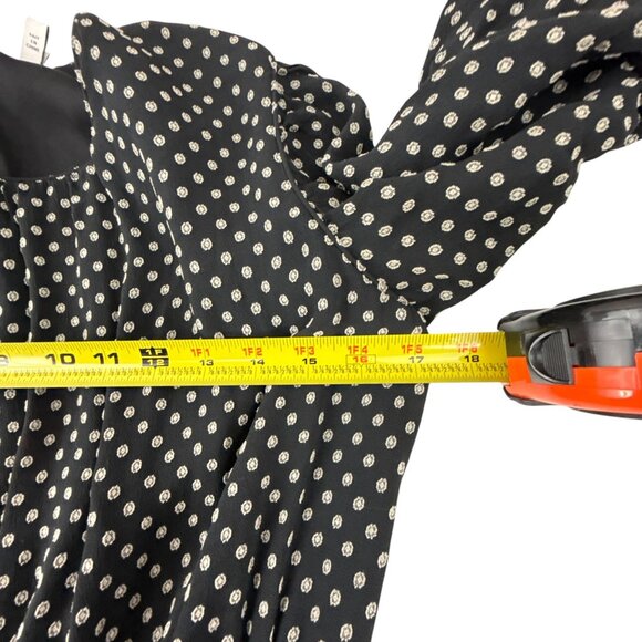Derek Lam 10 Crosby Polka Dot Tiered Mini Dress Size 10 Black White Retro Flowy - Picture 9 of 9